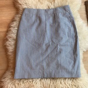 J. Crew Seersucker Pencil Skirt